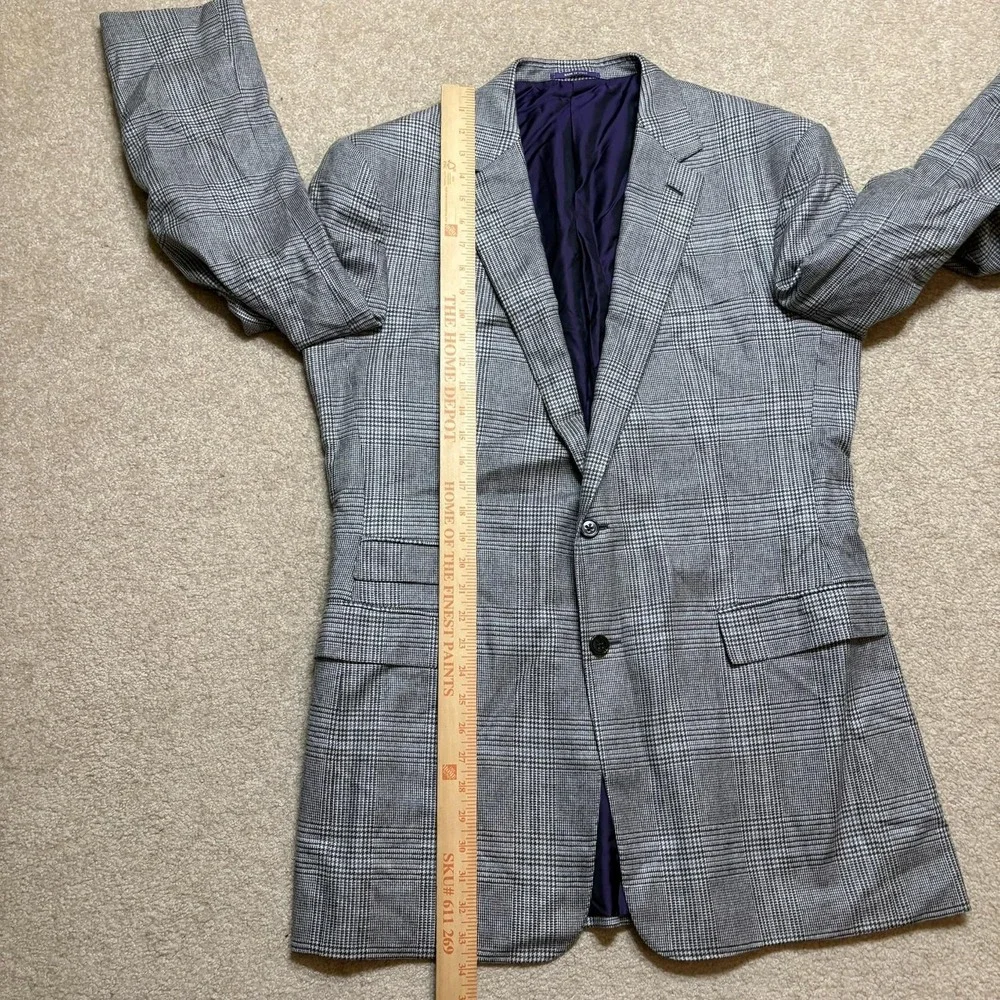 Ralph Lauren Purple Label Sport Coat Blazer 54 IT 44 US Plaid Wool Silk Cashmere